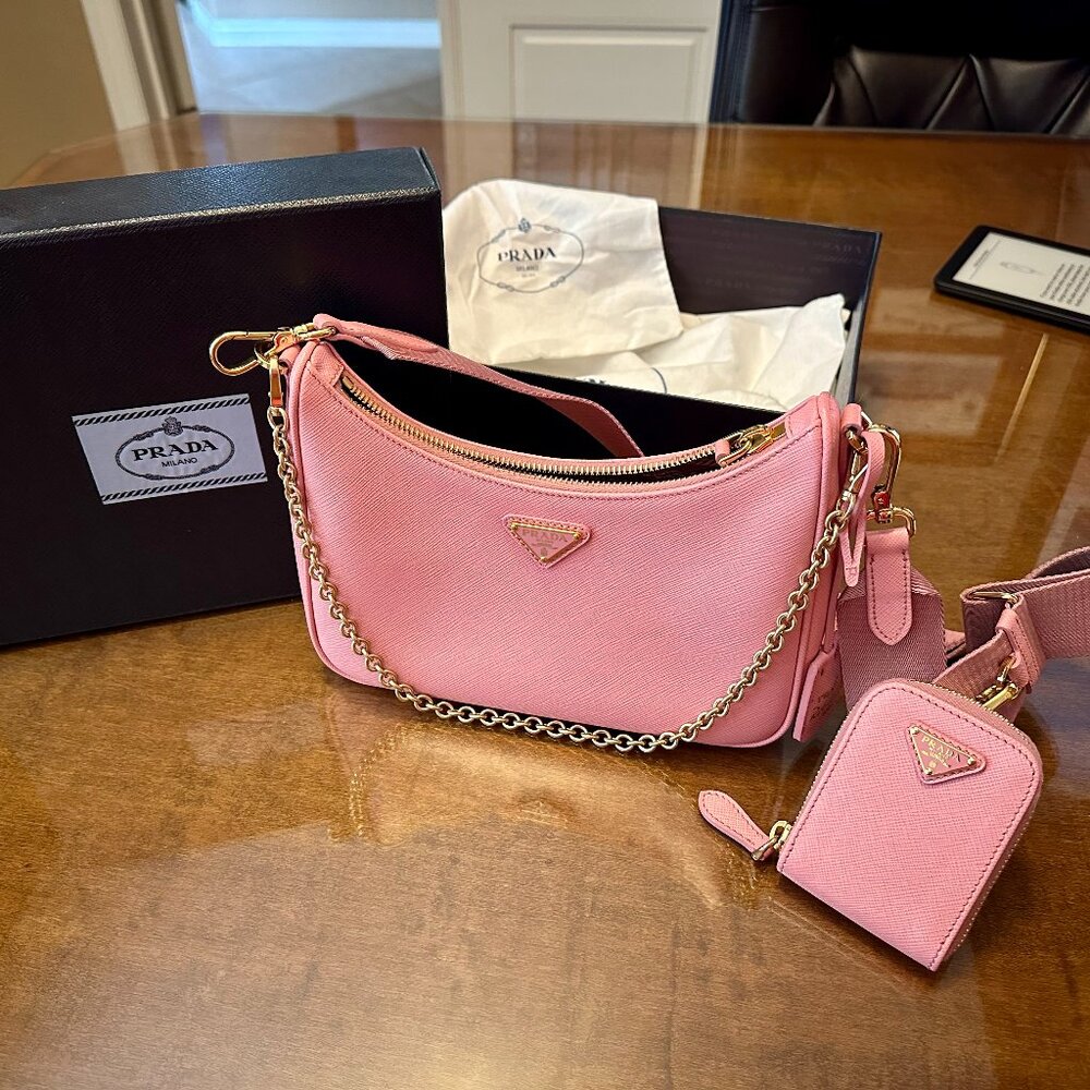 Prada Re-Edition 2005 Saffiano Leather Bag, Petal Pink
